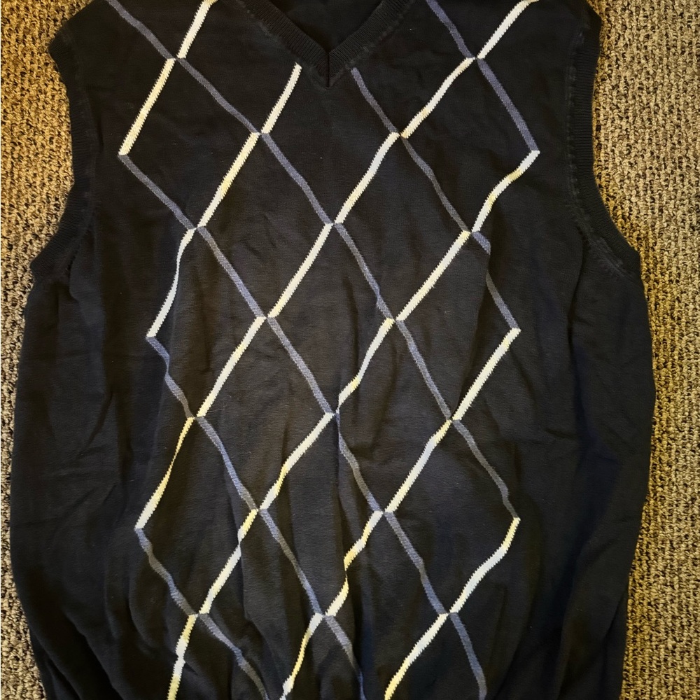 Men's Black Argyle Sweater Vest